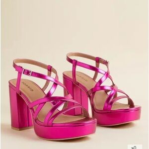 Torrid Strappy Platform Heeled Sandal in Fuschia